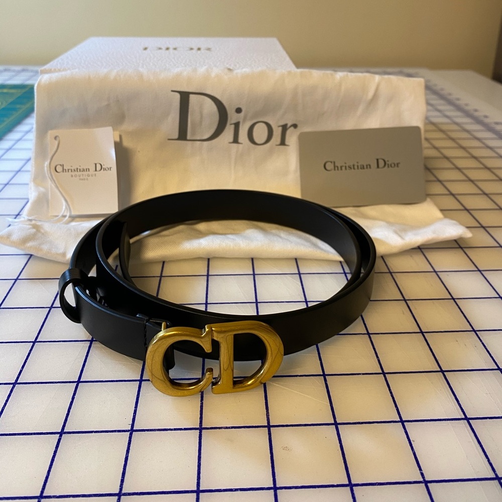 Authentic Christian Dior saddle calfskin belt
